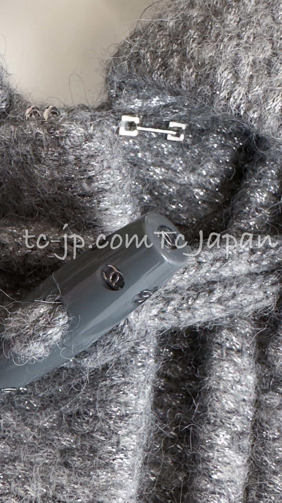 CHANEL 21B Gray Silver Wool Alpaca Blouson Duffel Coat 36 38 42 44 46 シャネル グレー シルバー ウール アルパカ ブルゾン ダッフル コート 即発 - TC JAPAN