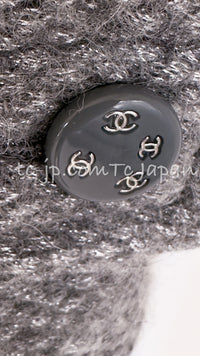 CHANEL 21B Gray Silver Wool Alpaca Blouson Duffel Coat 36 38 42 44 46 シャネル グレー シルバー ウール アルパカ ブルゾン ダッフル コート 即発 - TC JAPAN