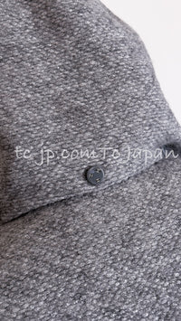 CHANEL 21B Gray Silver Wool Alpaca Blouson Duffel Coat 36 38 42 44 46 シャネル グレー シルバー ウール アルパカ ブルゾン ダッフル コート 即発 - TC JAPAN