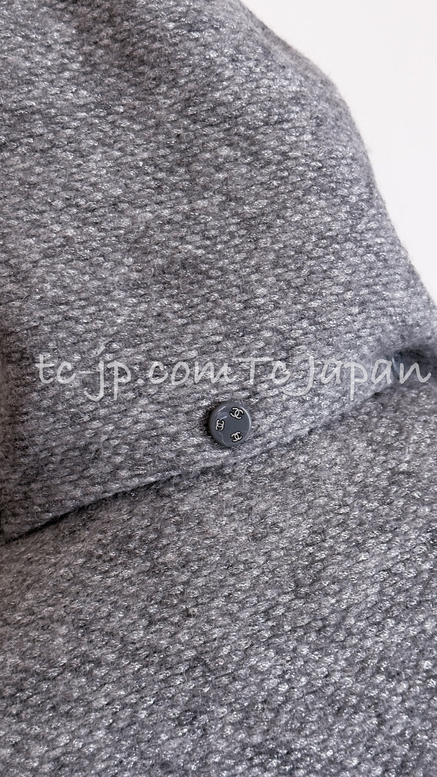 CHANEL 21B Gray Silver Wool Alpaca Blouson Duffel Coat 36 38 42 44 46 シャネル グレー シルバー ウール アルパカ ブルゾン ダッフル コート 即発 - TC JAPAN