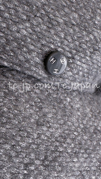 CHANEL 21B Gray Silver Wool Alpaca Blouson Duffel Coat 36 38 42 44 46 シャネル グレー シルバー ウール アルパカ ブルゾン ダッフル コート 即発 - TC JAPAN