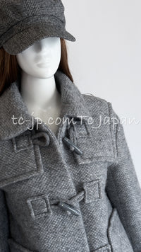 CHANEL 21B Gray Silver Wool Alpaca Blouson Duffel Coat 36 38 42 44 46 シャネル グレー シルバー ウール アルパカ ブルゾン ダッフル コート 即発 - TC JAPAN