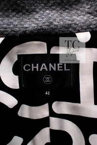 CHANEL 21B Gray Silver Wool Alpaca Blouson Duffel Coat 36 38 42 44 46 シャネル グレー シルバー ウール アルパカ ブルゾン ダッフル コート 即発