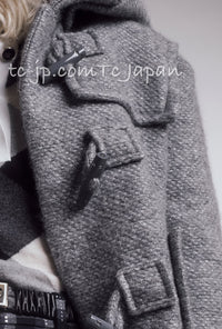 CHANEL 21B Gray Silver Wool Alpaca Blouson Duffel Coat 36 38 42 44 46 シャネル グレー シルバー ウール アルパカ ブルゾン ダッフル コート 即発 - TC JAPAN