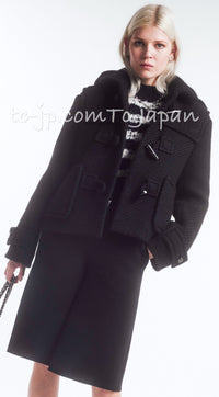 CHANEL 21B Gray Silver Wool Alpaca Blouson Duffel Coat 36 38 42 44 46 シャネル グレー シルバー ウール アルパカ ブルゾン ダッフル コート 即発 - TC JAPAN