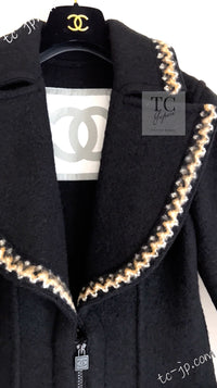 CHANEL 06A Black Zipper CC Logo Wool Alpaca Coat 36 シャネル ブラック ジッパー CCロゴ ウール アルパカ コート 即発
