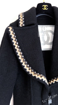 CHANEL 06A Black Zipper CC Logo Wool Alpaca Coat 36 シャネル ブラック ジッパー CCロゴ ウール アルパカ コート 即発
