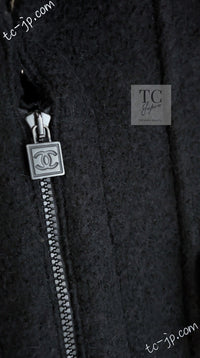 CHANEL 06A Black Zipper CC Logo Wool Alpaca Coat 36 シャネル ブラック ジッパー CCロゴ ウール アルパカ コート 即発
