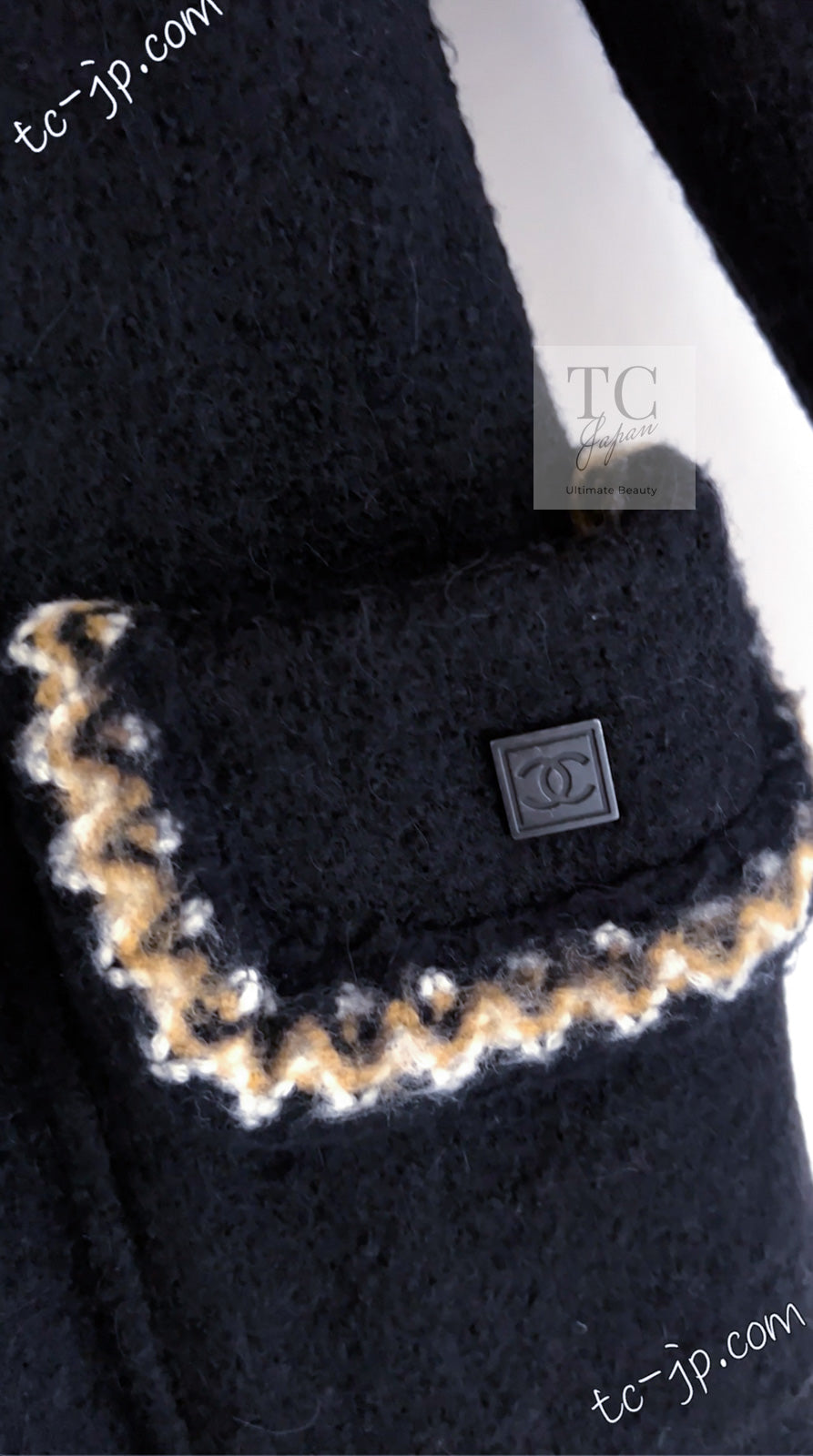 CHANEL 06A Black Zipper CC Logo Wool Alpaca Coat 36 シャネル ブラック ジッパー CCロゴ ウール アルパカ コート 即発