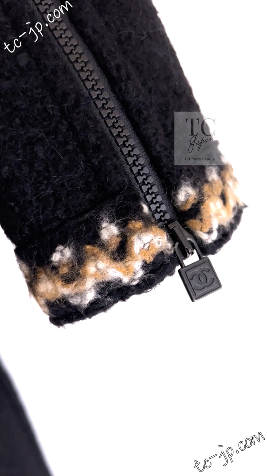 CHANEL 06A Black Zipper CC Logo Wool Alpaca Coat 36 シャネル ブラック ジッパー CCロゴ ウール アルパカ コート 即発