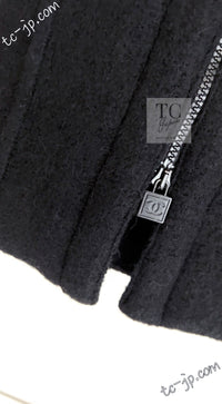 CHANEL 06A Black Zipper CC Logo Wool Alpaca Coat 36 シャネル ブラック ジッパー CCロゴ ウール アルパカ コート 即発
