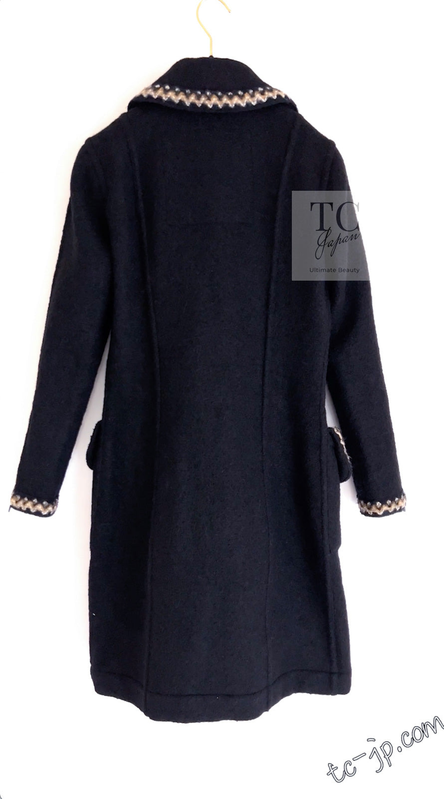 CHANEL 06A Black Zipper CC Logo Wool Alpaca Coat 36 シャネル ブラック ジッパー CCロゴ ウール アルパカ コート 即発