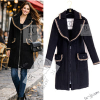CHANEL 06A Black Zipper CC Logo Wool Alpaca Coat 36 シャネル ブラック ジッパー CCロゴ ウール アルパカ コート 即発