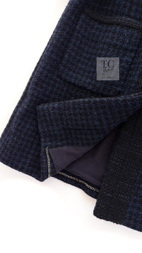 CHANEL 17B Navy Black BIG CC Logo Belt Jacket Coat 36 シャネル ネイビー ブラック ビッグ CC ロゴ ベルト付 ノーカラー ジャケット コート 即発