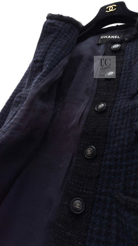 CHANEL 17B Navy Black BIG CC Logo Belt Jacket Coat 36 シャネル ネイビー ブラック ビッグ CC ロゴ ベルト付 ノーカラー ジャケット コート 即発