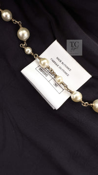 CHANEL 17B Navy Black BIG CC Logo Belt Jacket Coat 36 シャネル ネイビー ブラック ビッグ CC ロゴ ベルト付 ノーカラー ジャケット コート 即発