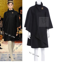 CHANEL 11PF Black Stand Collar Wool Cashmere Gripox Button Coat 38 シャネル ブラック スタンドカラー ウール カシミヤ グリポワ 宝石 ボタン コート 即発