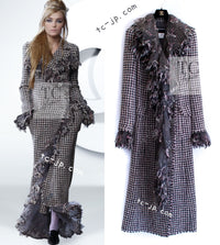 CHANEL 08PF $14K Pink Wool Demi Couture Tweed Coat 38 シャネル ピンク ウール デミ クチュール ツイード ロング コート 即発