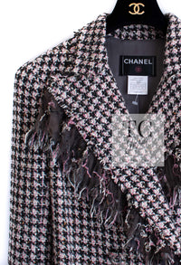 CHANEL 08PF $14K Pink Wool Demi Couture Tweed Coat 38 シャネル ピンク ウール デミ クチュール ツイード ロング コート 即発