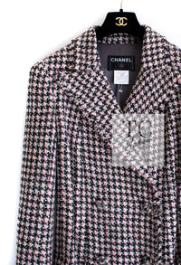 CHANEL 08PF $14K Pink Wool Demi Couture Tweed Coat 38 シャネル ピンク ウール デミ クチュール ツイード ロング コート 即発
