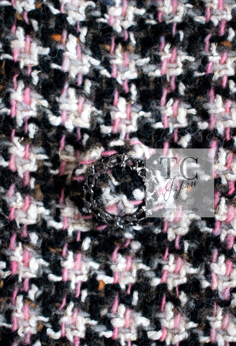 CHANEL 08PF $14K Pink Wool Demi Couture Tweed Coat 38 シャネル ピンク ウール デミ クチュール ツイード ロング コート 即発