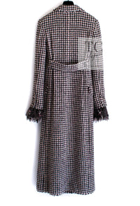 CHANEL 08PF $14K Pink Wool Demi Couture Tweed Coat 38 シャネル ピンク ウール デミ クチュール ツイード ロング コート 即発
