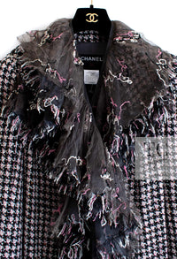CHANEL 08PF $14K Pink Wool Demi Couture Tweed Coat 38 シャネル ピンク ウール デミ クチュール ツイード ロング コート 即発