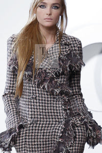 CHANEL 08PF $14K Pink Wool Demi Couture Tweed Coat 38 シャネル ピンク ウール デミ クチュール ツイード ロング コート 即発