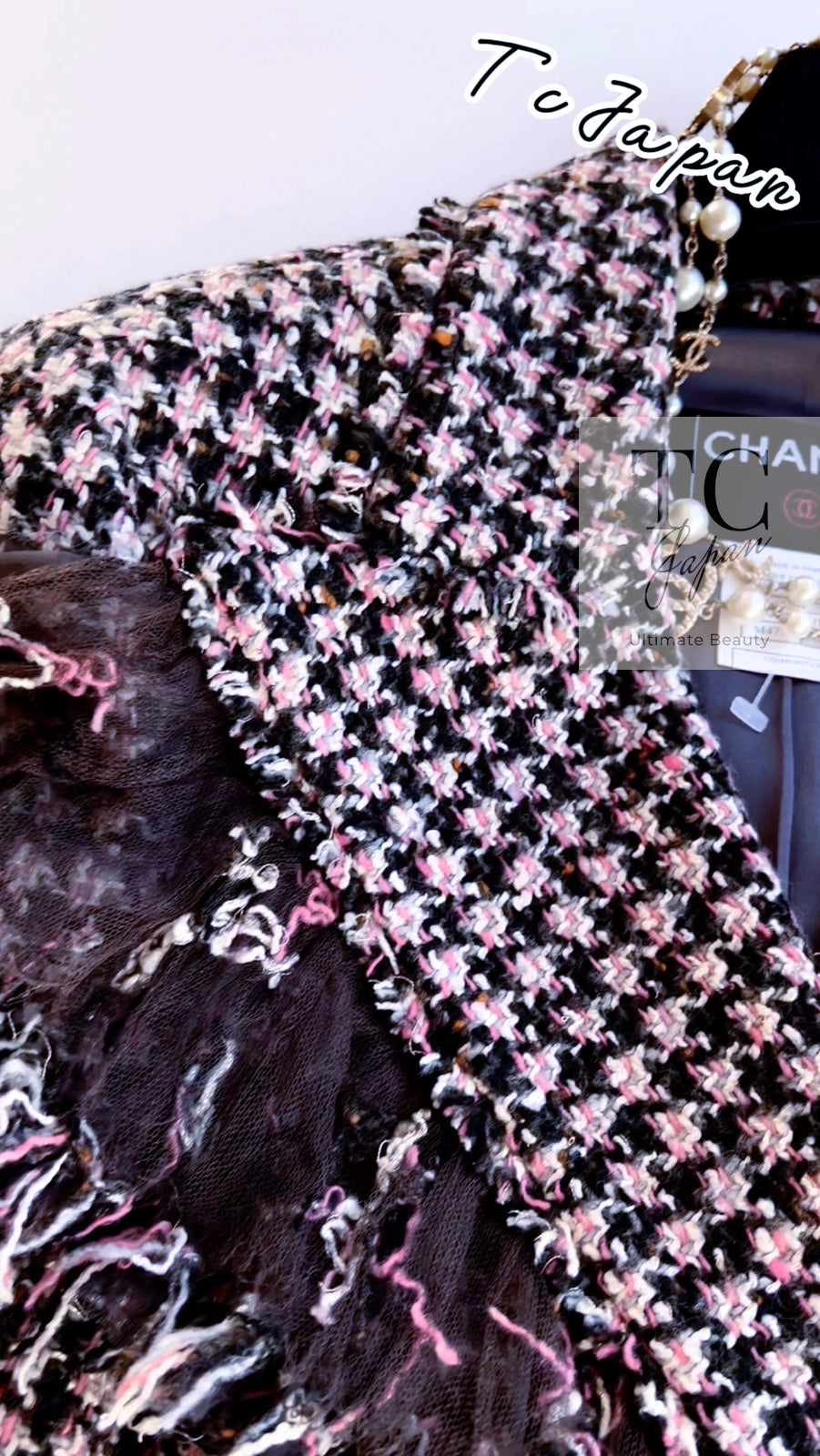 CHANEL BOUTIQUE コート シャネル コート CHANEL ピンク ウール デミ クチュール ツイード