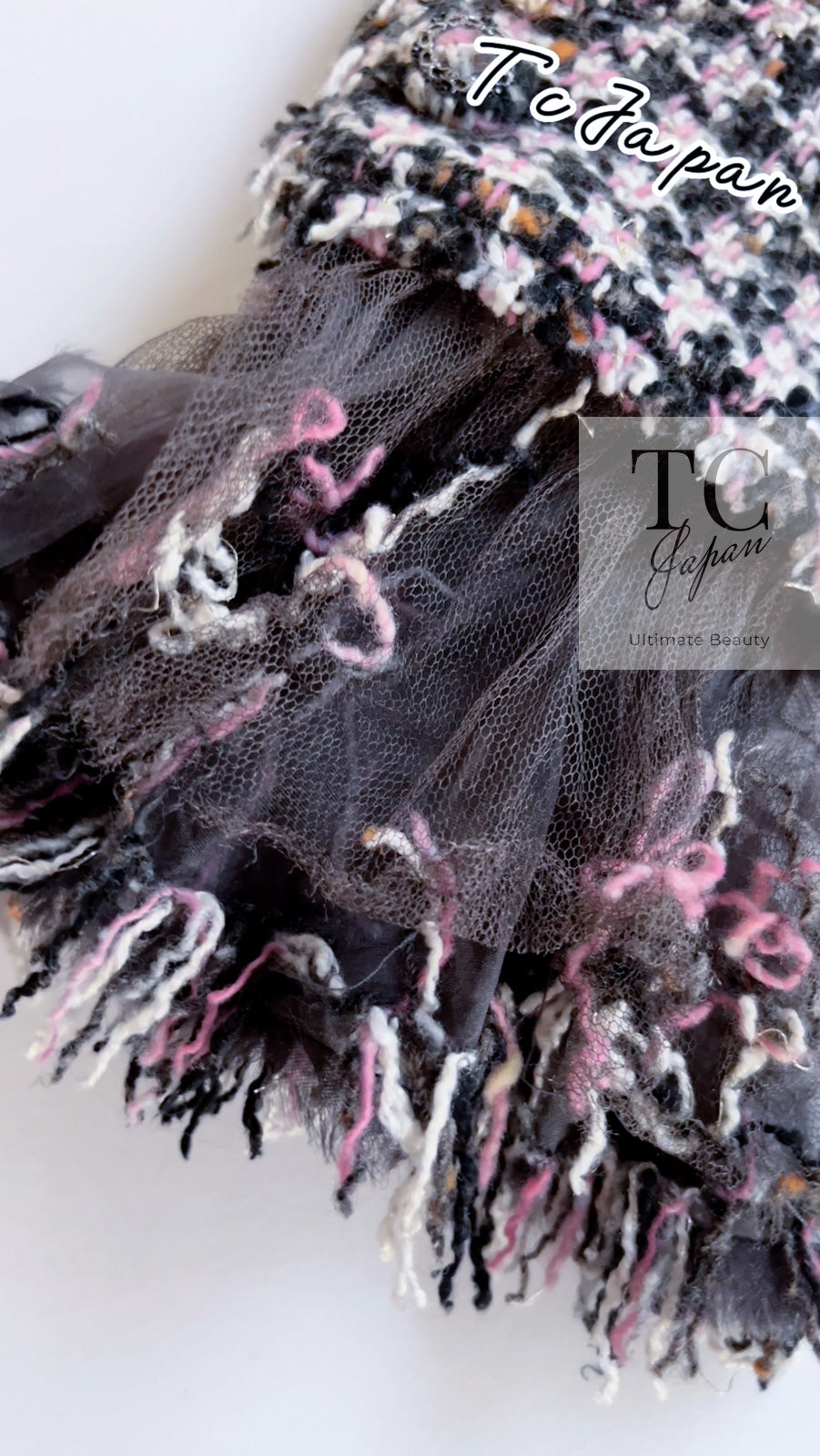 CHANEL ピンク ツイード ロングコート 38