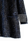 CHANEL 16B Black Navy Metallic Camellia Jacket Coat 34 36 シャネル ブラック ネイビー メタリック カメリア 3D ジャケット コート 即発