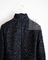 CHANEL 16B Black Navy Metallic Camellia Jacket Coat 34 36 シャネル ブラック ネイビー メタリック カメリア 3D ジャケット コート 即発