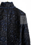 CHANEL 16B Black Navy Metallic Camellia Jacket Coat 34 36 シャネル ブラック ネイビー メタリック カメリア 3D ジャケット コート 即発