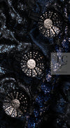 CHANEL 16B Black Navy Metallic Camellia Jacket Coat 34 36 シャネル ブラック ネイビー メタリック カメリア 3D ジャケット コート 即発