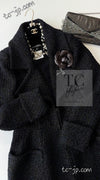 CHANEL 15A Black Navy Metallic Zipper Coat 36 シャネル ブラック ネイビー メタリック ジッパー コート 即発