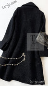 CHANEL 15A Black Navy Metallic Zipper Coat 36 シャネル ブラック ネイビー メタリック ジッパー コート 即発