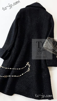 CHANEL 15A Black Navy Metallic Zipper Coat 36 シャネル ブラック ネイビー メタリック ジッパー コート 即発