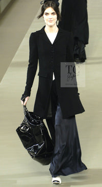 CHANEL 06A Black Wool Tweed Coat 34 シャネル ブラック ウール ツイード コート ラインストーン ビジュー ボタン即発