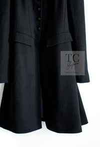 CHANEL 06A Black Wool Tweed Coat 34 シャネル ブラック ウール ツイード コート ラインストーン ビジュー ボタン即発