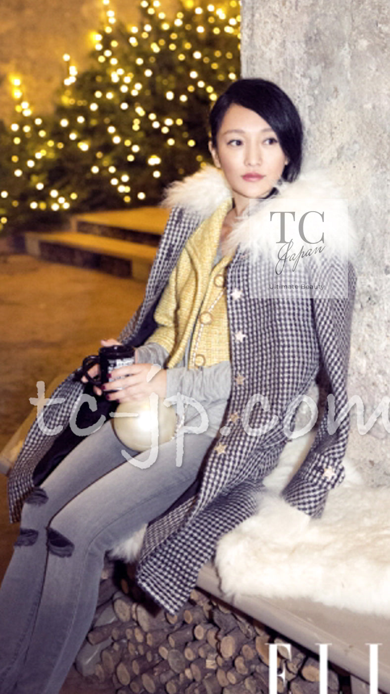 CHANEL 14B Black White Wool Silk Tweed Dress 34 38 シャネル ブラック ホワイト ウール シルク ツイード ワンピース 即発