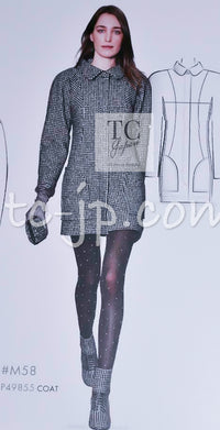 CHANEL 14B Black White Wool Silk Tweed Dress 34 38 シャネル ブラック ホワイト ウール シルク ツイード ワンピース 即発