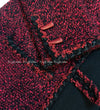 CHANEL 11A Red Black Wool Hooded Duffle Tweed Coat 38 44 46 シャネル レッド ブラック ウール フード ツイード コート 即発