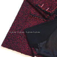 CHANEL 11A Red Black Wool Hooded Duffle Tweed Coat 38 44 46 シャネル レッド ブラック ウール フード ツイード コート 即発