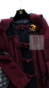 CHANEL 11A Red Black Wool Hooded Duffle Tweed Coat 38 44 46 シャネル レッド ブラック ウール フード ツイード コート 即発