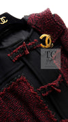 CHANEL 11A Red Black Wool Hooded Duffle Tweed Coat 38 44 46 シャネル レッド ブラック ウール フード ツイード コート 即発