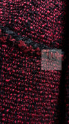 CHANEL 11A Red Black Wool Hooded Duffle Tweed Coat 38 44 46 シャネル レッド ブラック ウール フード ツイード コート 即発