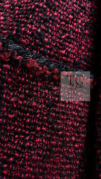 CHANEL 11A Red Black Wool Hooded Duffle Tweed Coat 38 44 46 シャネル レッド ブラック ウール フード ツイード コート 即発