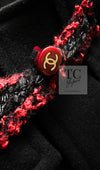 CHANEL 11A Red Black Wool Hooded Duffle Tweed Coat 38 44 46 シャネル レッド ブラック ウール フード ツイード コート 即発