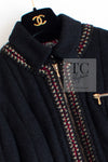 CHANEL 10PF Black Zipper Trimming Wool Silk Coat 34 シャネル ブラック ジッパー トリミング ウール シルク コート 即発