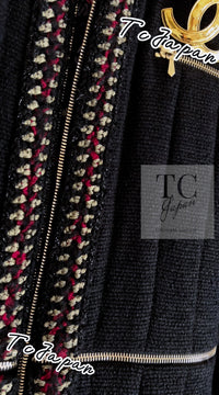 CHANEL 10PF Black Zipper Trimming Wool Silk Coat 34 シャネル ブラック ジッパー トリミング ウール シルク コート 即発